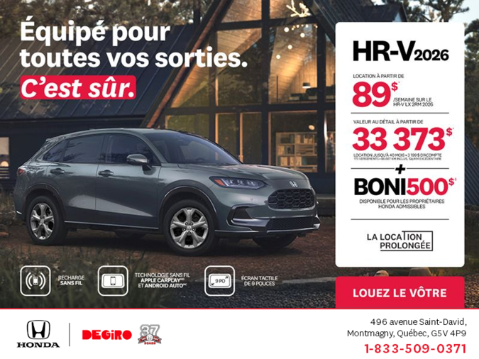 Obtenez le Honda HR-V 2026!
