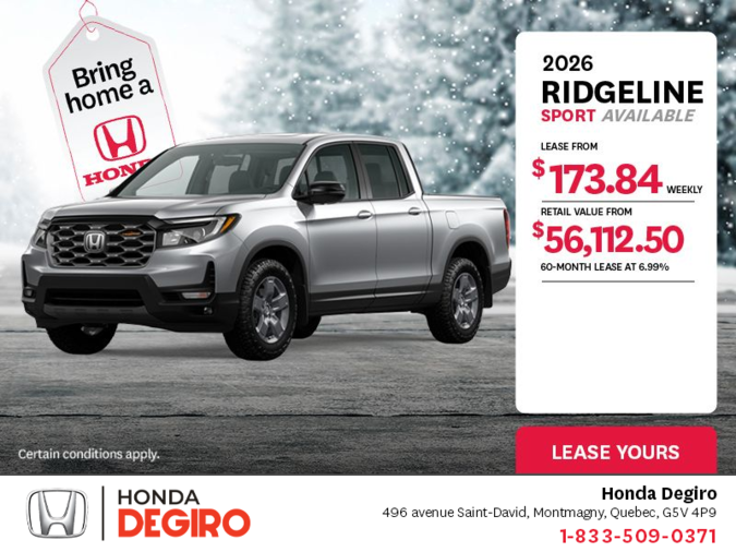 Get the 2026 Honda Ridgeline!
