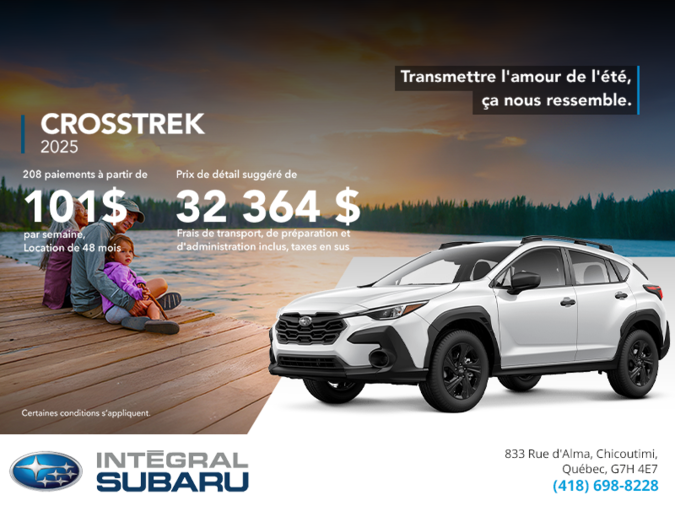 Procurez-vous le Crosstrek 2025!