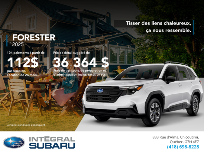 Procurez-vous le Forester 2025!