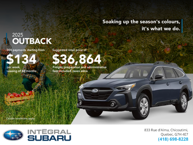 Get the 2025 Outback today!