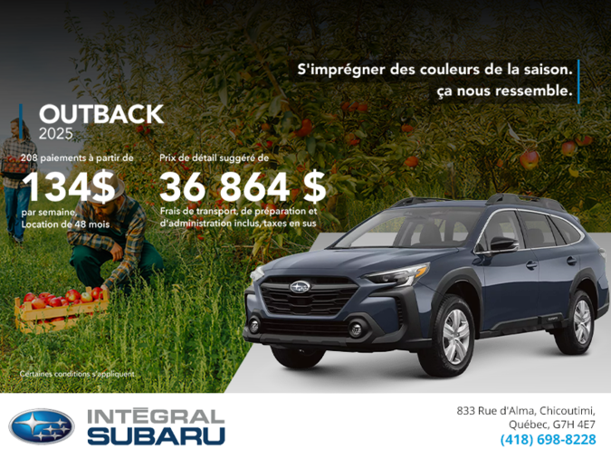 Procurez-vous le Outback 2025!