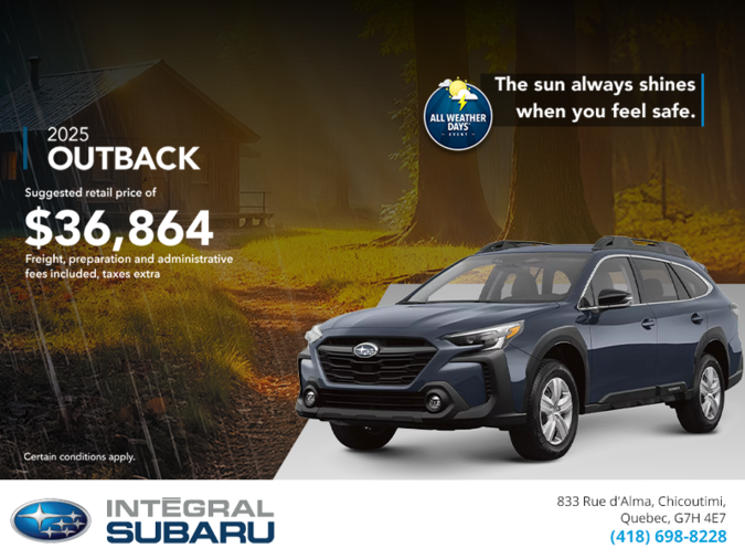 Get the 2025 Outback today!