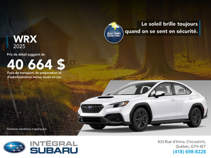Procurez-vous la WRX 2025!