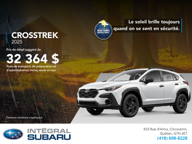 Procurez-vous le Crosstrek 2025!