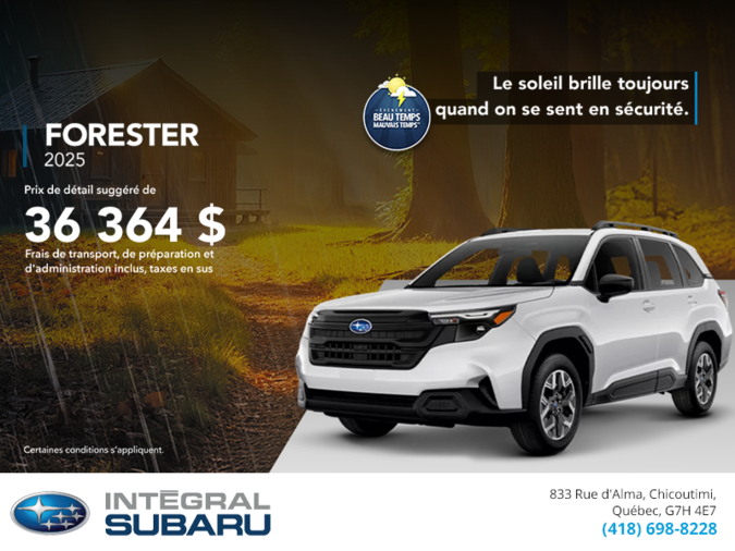Procurez-vous le Forester 2025!