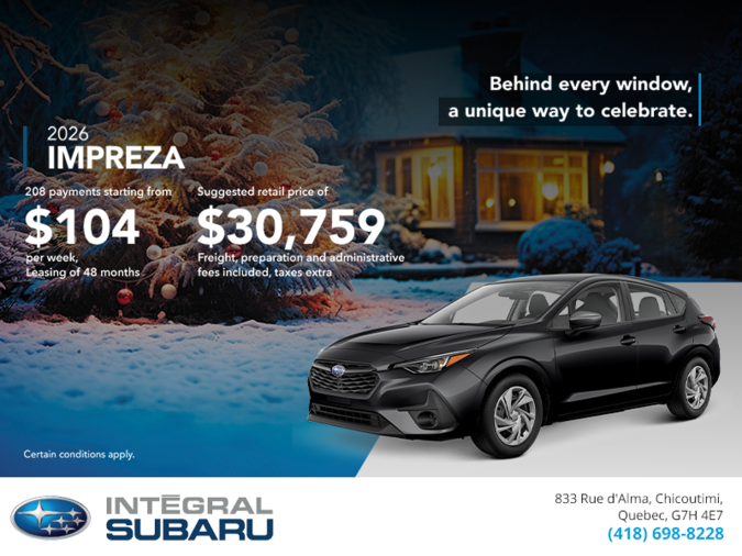 Get the 2026 Impreza!