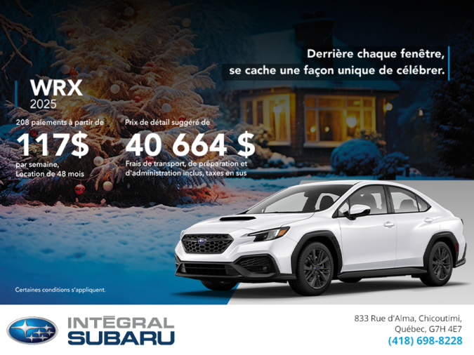 Procurez-vous la WRX 2025!