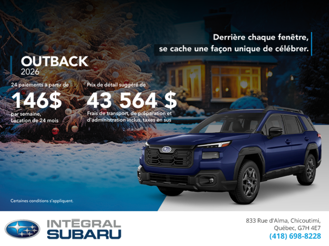 Procurez-vous le Outback 2026!
