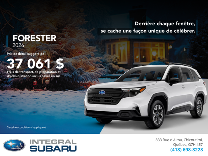 Procurez-vous le Forester 2026!