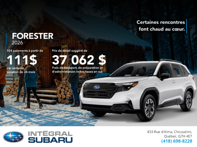 Procurez-vous le Forester 2026!