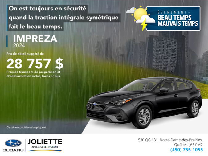 Procurez-vous la Impreza 2024!