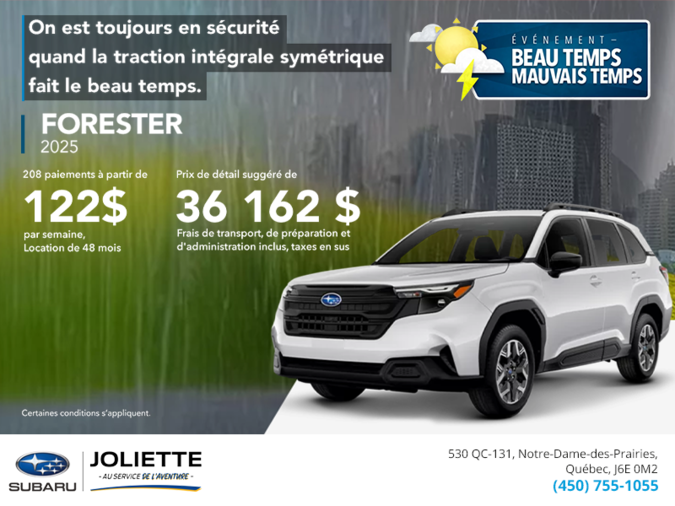 Procurez-vous le Forester 2025!