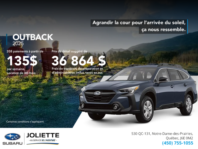 Procurez-vous le Outback 2025!