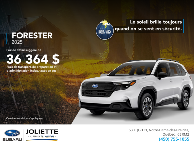 Procurez-vous le Forester 2025!