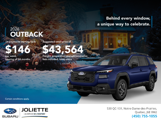 Get the 2026 Outback today!