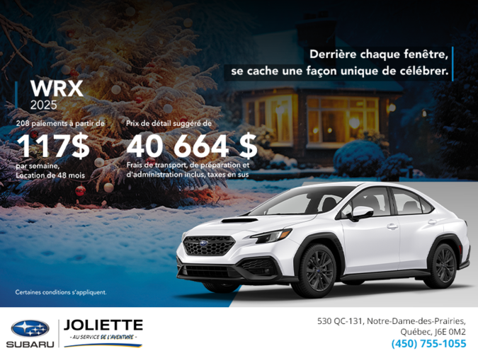 Procurez-vous la WRX 2025!