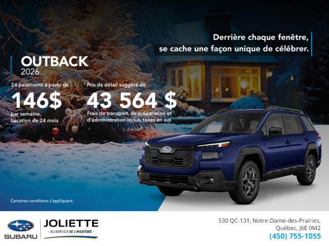 Procurez-vous le Outback 2026!