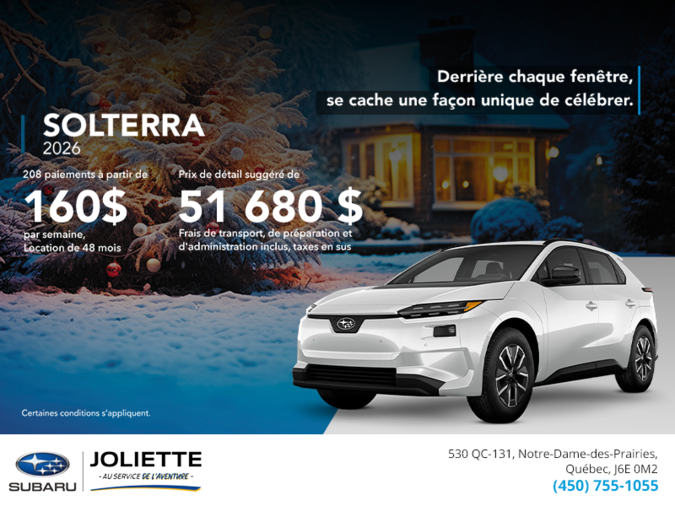 Procurez-vous le Solterra 2026!