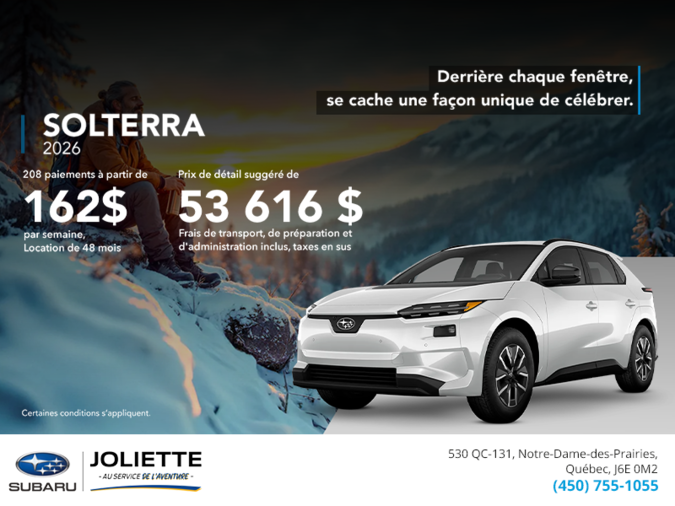 Procurez-vous le Solterra 2026!