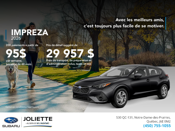 Procurez-vous la Impreza 2026!