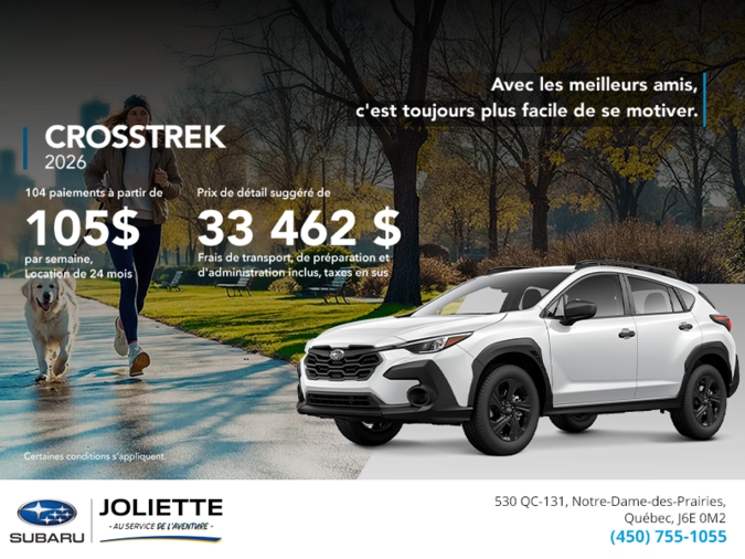 Procurez-vous le Crosstrek 2026!