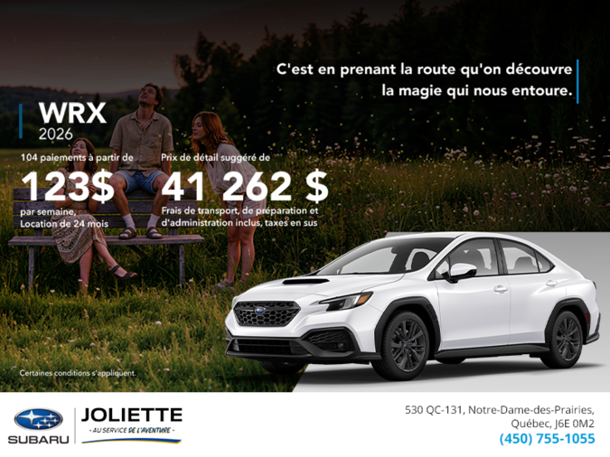 Procurez-vous la WRX 2026!
