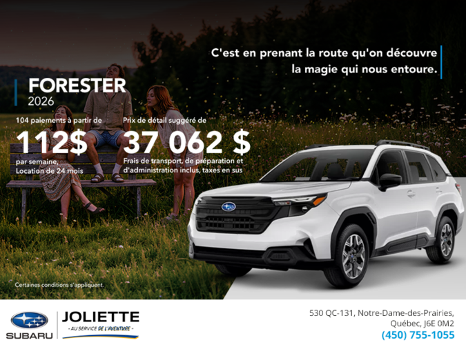 Procurez-vous le Forester 2026!