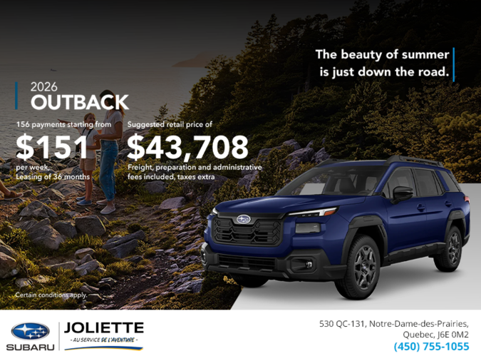 Get the 2026 Outback today!