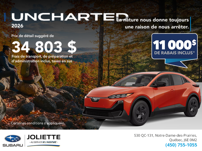 Subaru Uncharted 2026