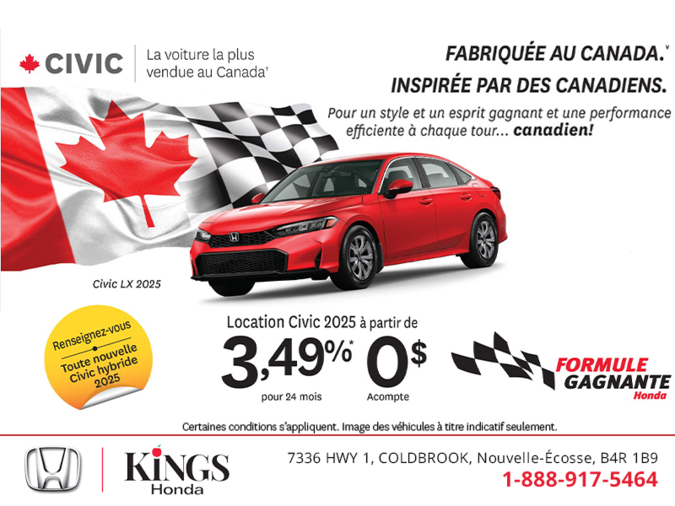 Obtenez la Honda Civic 2025!