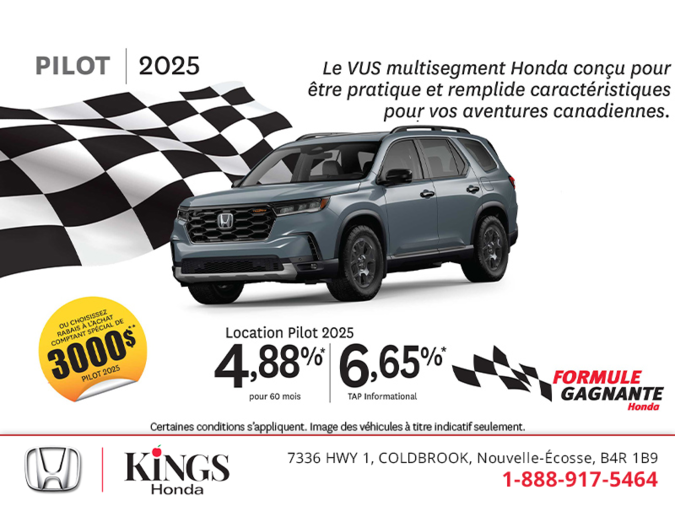Obtenez le Honda Pilot 2025 !