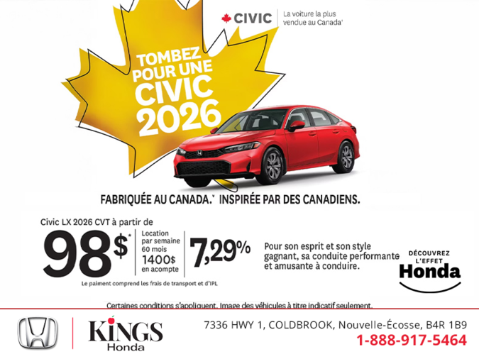 Obtenez la Honda Civic 2026!