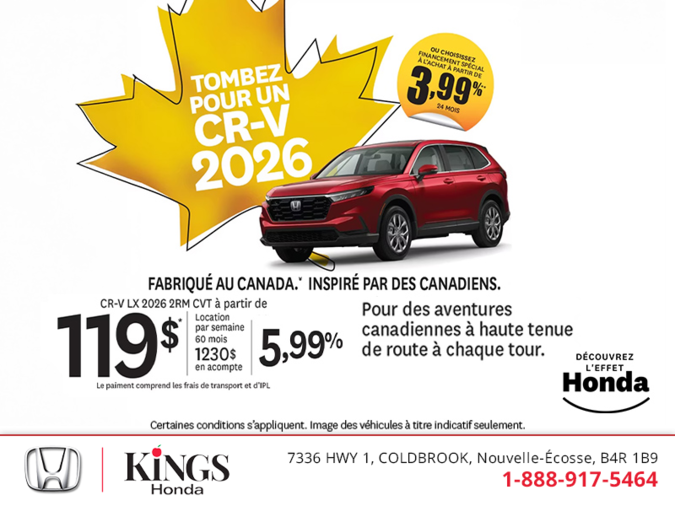 Obtenez le Honda CR-V 2026 !
