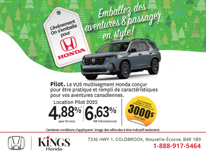 Obtenez le Honda Pilot 2025 !