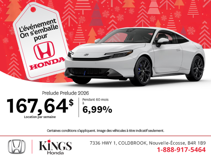 Obtenez la Honda Prelude 2026 !