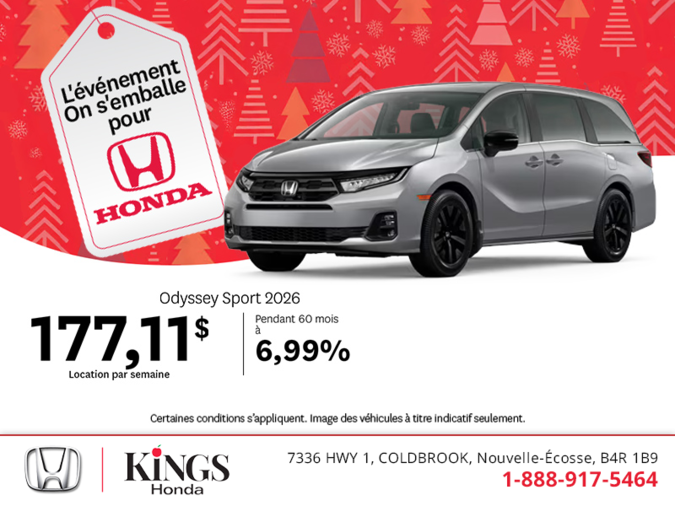 Obtenez le Honda Odyssey 2026 !