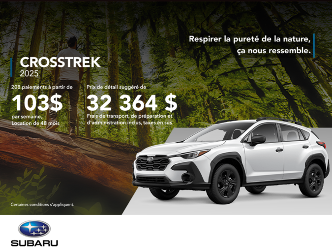 Procurez-vous le Crosstrek 2025!