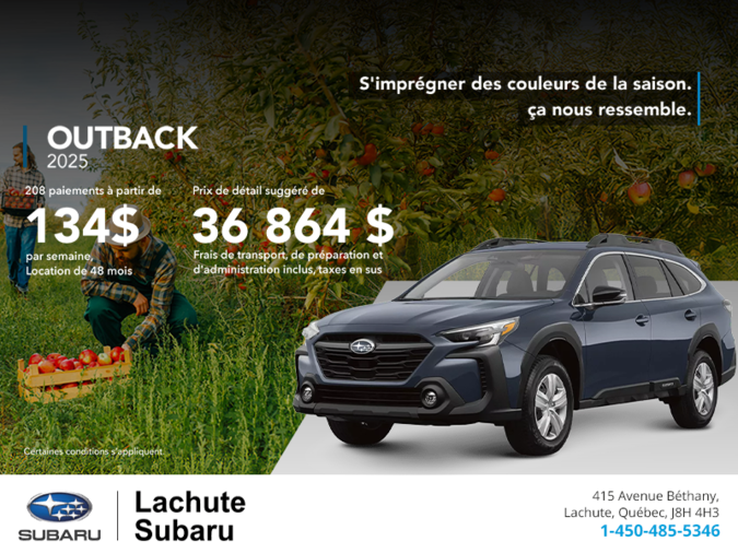Procurez-vous le Outback 2025!