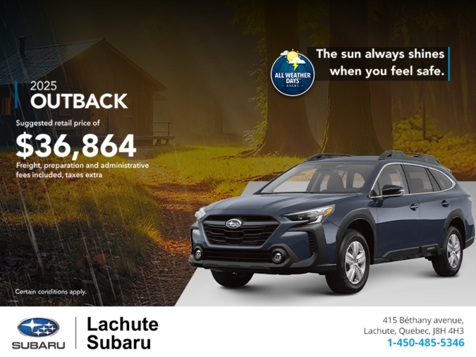 Get the 2025 Outback today!