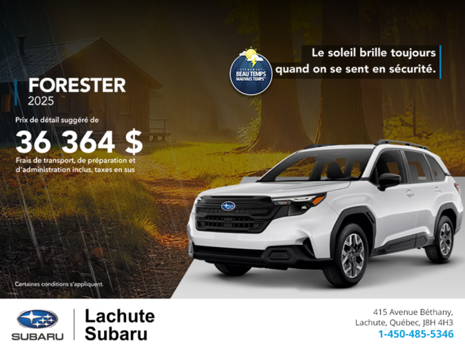 Procurez-vous le Forester 2025!