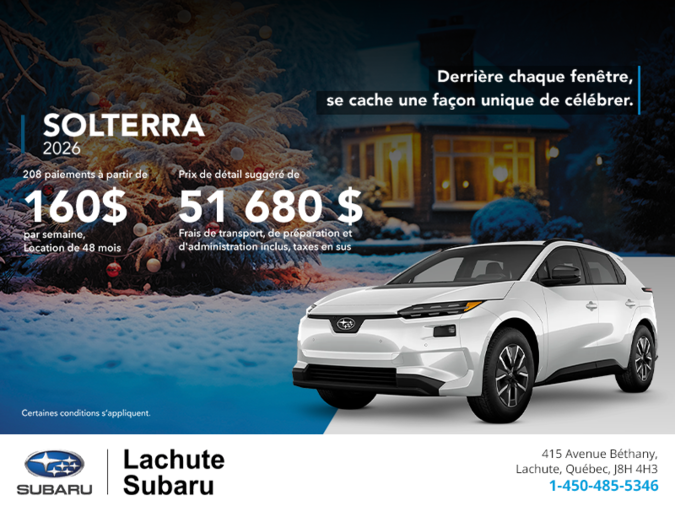 Procurez-vous le Solterra 2026!