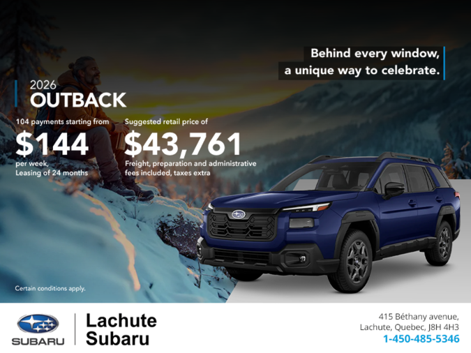 Get the 2026 Outback today!