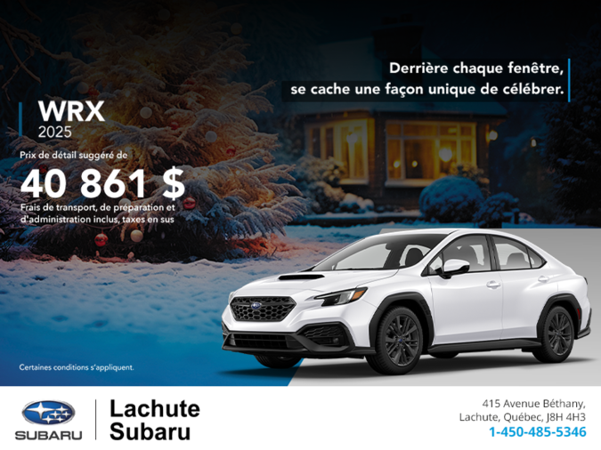 Procurez-vous la WRX 2025!