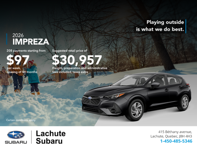 Get the 2026 Impreza!