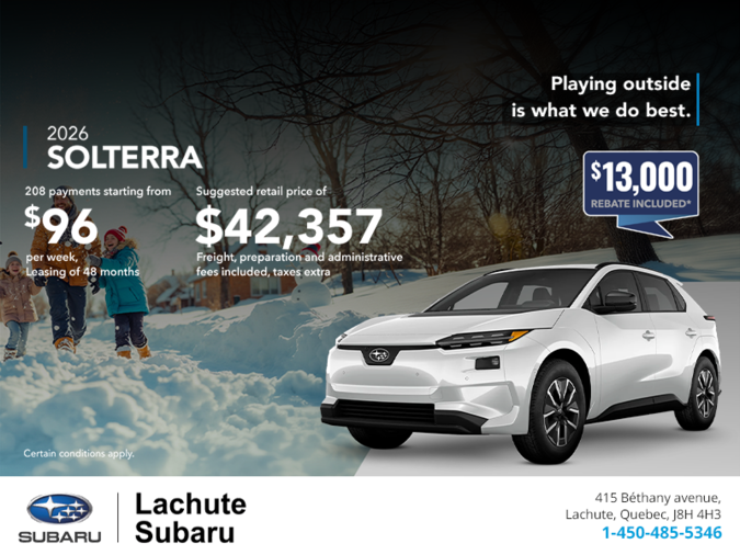 Get the 2026 Solterra today!