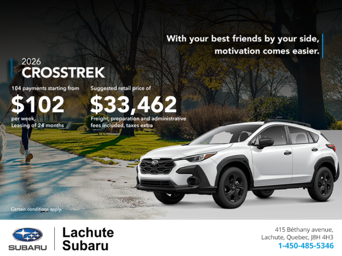 Get the 2026 Crosstrek today!