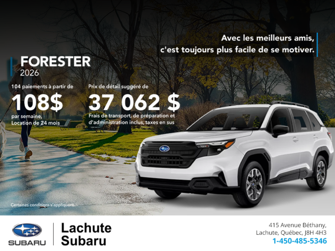 Procurez-vous le Forester 2026!