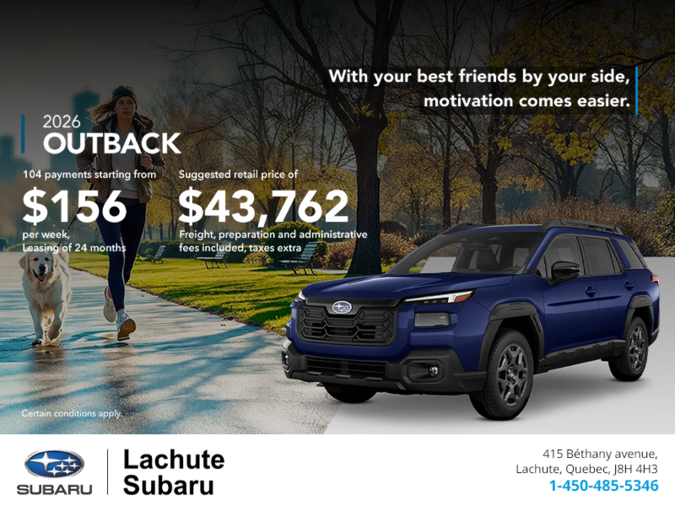 Get the 2026 Outback today!