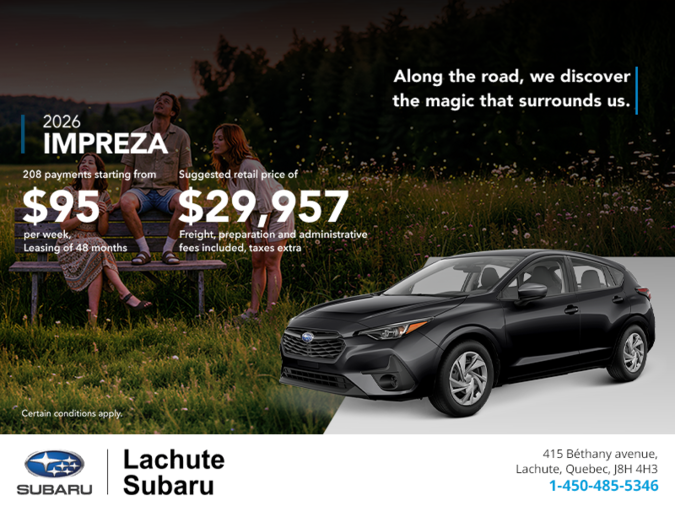 Get the 2026 Impreza!